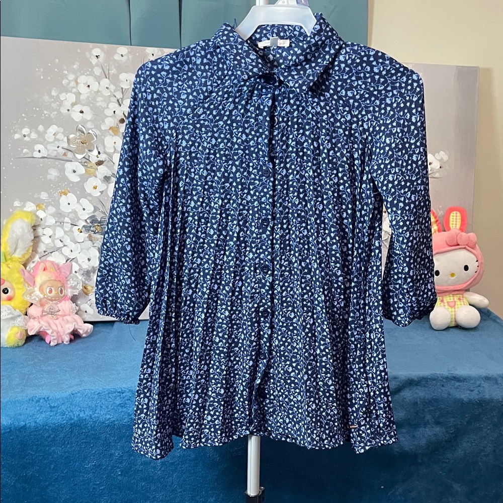 Tahari girls Blue Floral dress size 4